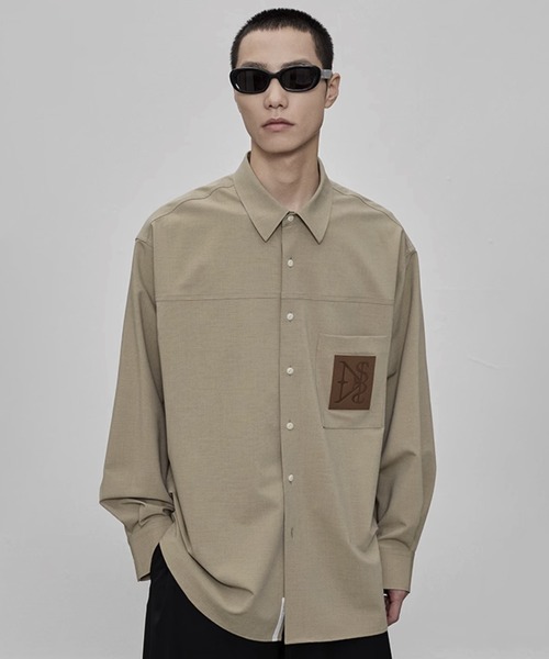 WESTBOY（ウエストボーイ）の「フェイクレザーポケットシャツ NNS25S1TP01【NANS STUDIO】（シャツ/ブラウス・メンズ・カーキ/グレー・XL/M/L）」の7枚目の写真