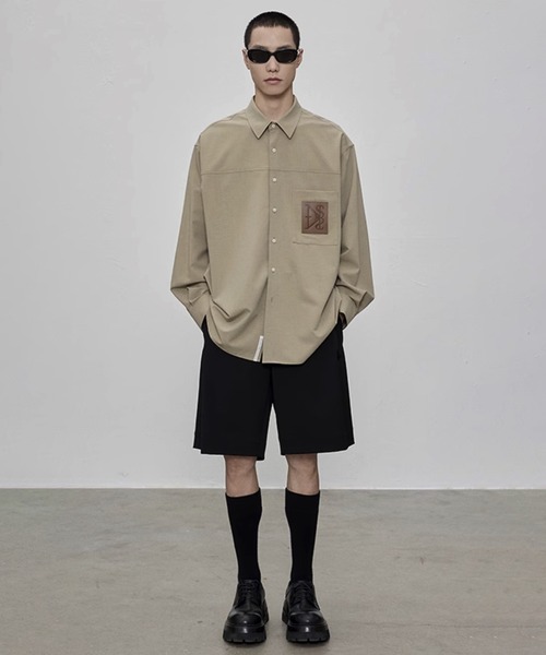 WESTBOY（ウエストボーイ）の「フェイクレザーポケットシャツ NNS25S1TP01【NANS STUDIO】（シャツ/ブラウス・メンズ・カーキ/グレー・XL/M/L）」の6枚目の写真