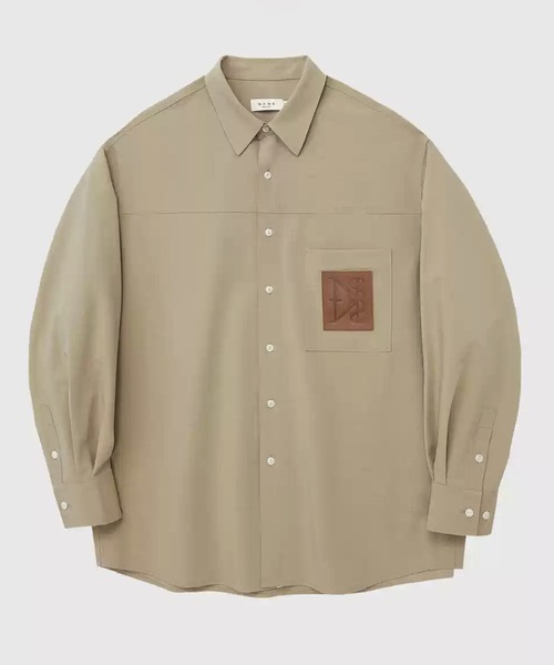 WESTBOY（ウエストボーイ）の「フェイクレザーポケットシャツ NNS25S1TP01【NANS STUDIO】（シャツ/ブラウス・メンズ・カーキ/グレー・XL/M/L）」の4枚目の写真