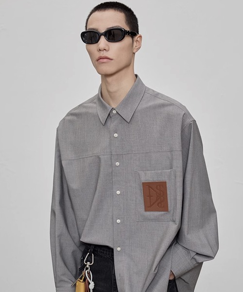 WESTBOY（ウエストボーイ）の「フェイクレザーポケットシャツ NNS25S1TP01【NANS STUDIO】（シャツ/ブラウス・メンズ・カーキ/グレー・XL/M/L）」の11枚目の写真