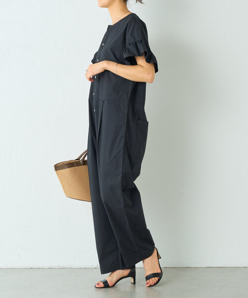 セール】フリルスリーブサロペット（つなぎ/オールインワン