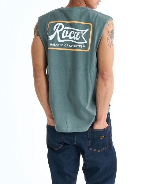 RVCA(ルーカ)の「RVCA メンズ PEN SCRIPT TT タンクトップ 【2025年春夏モデル】/ルーカバックプリントカットオフタンクトップ(タンクトップ・メンズ・ブラック/ブラック系その他/ホワイト/グリーン系その他・SMALL/MEDIUM/LARGE/X-LARGE)」の4枚目の写真