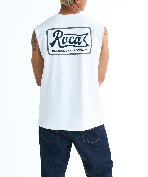 RVCA(ルーカ)の「RVCA メンズ PEN SCRIPT TT タンクトップ 【2025年春夏モデル】/ルーカバックプリントカットオフタンクトップ(タンクトップ・メンズ・ブラック/ブラック系その他/ホワイト/グリーン系その他・SMALL/MEDIUM/LARGE/X-LARGE)」の2枚目の写真