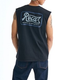 RVCA | RVCA メンズ PEN SCRIPT TT タンクトップ 【2025年春夏モデル】/ルーカバックプリントカットオフタンクトップ(タンクトップ)