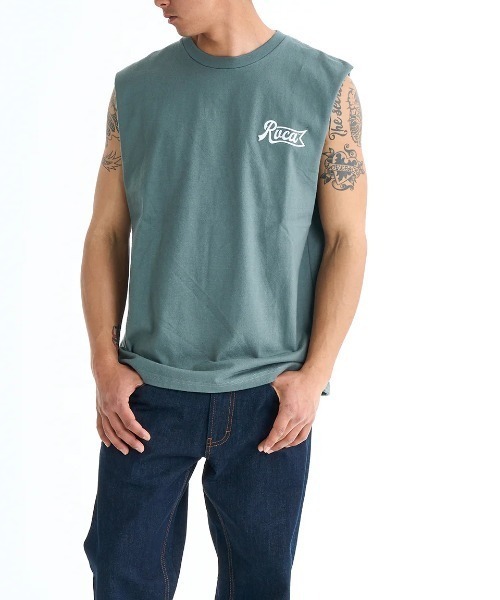 RVCA(ルーカ)の「RVCA メンズ PEN SCRIPT TT タンクトップ 【2025年春夏モデル】/ルーカバックプリントカットオフタンクトップ(タンクトップ・メンズ・ブラック/ブラック系その他/ホワイト/グリーン系その他・SMALL/MEDIUM/LARGE/X-LARGE)」の14枚目の写真