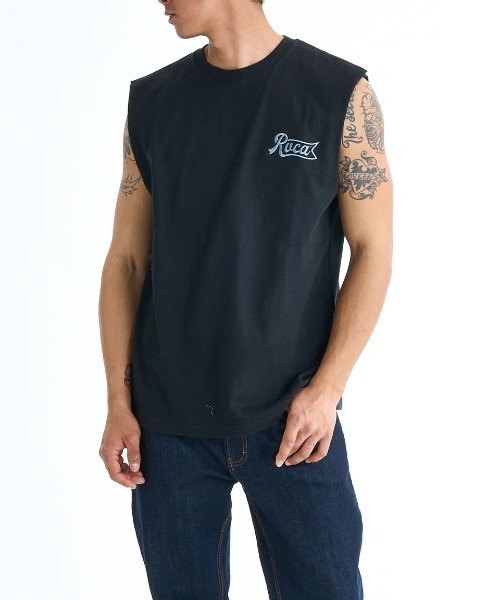 RVCA(ルーカ)の「RVCA メンズ PEN SCRIPT TT タンクトップ 【2025年春夏モデル】/ルーカバックプリントカットオフタンクトップ(タンクトップ・メンズ・ブラック/ブラック系その他/ホワイト/グリーン系その他・SMALL/MEDIUM/LARGE/X-LARGE)」の7枚目の写真