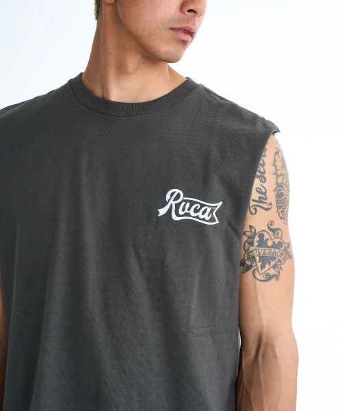 RVCA(ルーカ)の「RVCA メンズ PEN SCRIPT TT タンクトップ 【2025年春夏モデル】/ルーカバックプリントカットオフタンクトップ(タンクトップ・メンズ・ブラック/ブラック系その他/ホワイト/グリーン系その他・SMALL/MEDIUM/LARGE/X-LARGE)」の10枚目の写真