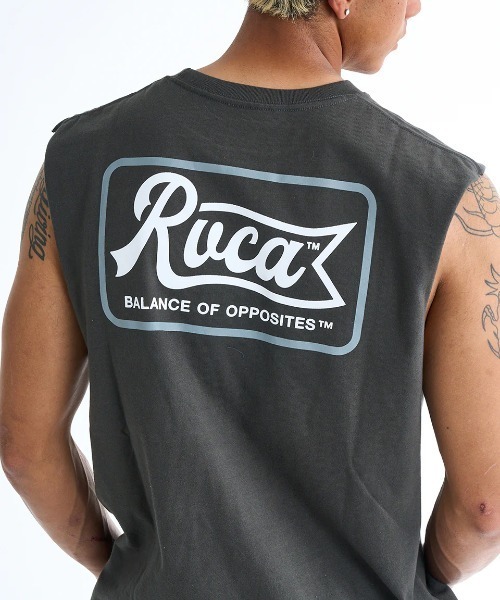 RVCA(ルーカ)の「RVCA メンズ PEN SCRIPT TT タンクトップ 【2025年春夏モデル】/ルーカバックプリントカットオフタンクトップ(タンクトップ・メンズ・ブラック/ブラック系その他/ホワイト/グリーン系その他・SMALL/MEDIUM/LARGE/X-LARGE)」の11枚目の写真