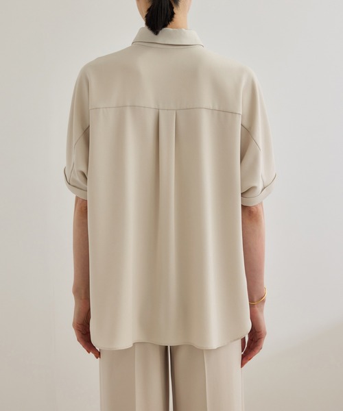 【洗える・カセット服】バックサテン ドルマンブラウス/お仕事・通勤・セットアップ対応 洗える・カセット服】バックサテン ドルマンブラウス/お仕事