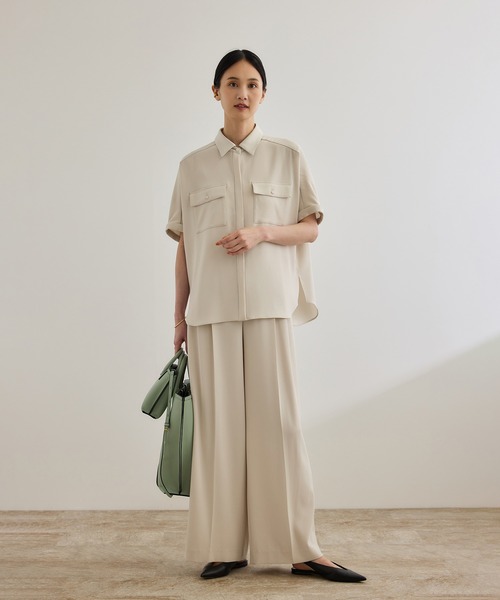 ROPE　バックサテンドルマンブラウス ROPE'｜【洗える・カセット服】バックサテン ドルマンブラウス