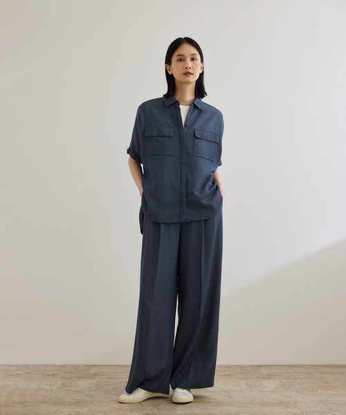 ロペ（ROPE’）/【洗える・カセット服】バックサテン ドルマンブラウス/お仕事・通勤・セットアップ対応 洗える・カセット服】バックサテン ドルマンブラウス/お仕事・通勤