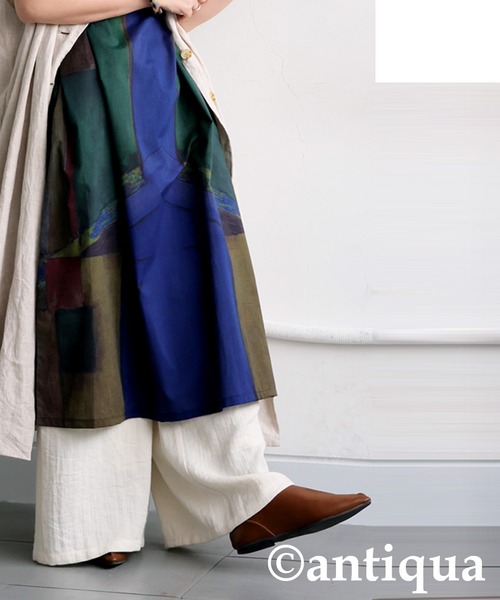 antiqua(アンティカ)の「アート柄ハイネックワンピース(ワンピース・レディース・ブルー系その他・ONESIZE)」の6枚目の写真