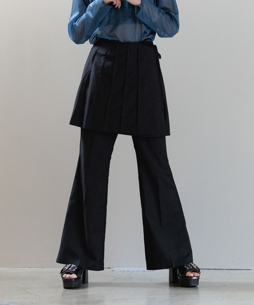 PAGEBOY（ページボーイ）の「プリーツラップミニスカート（スカート・レディース・ブラック/グレー・FREE）」の4枚目の写真