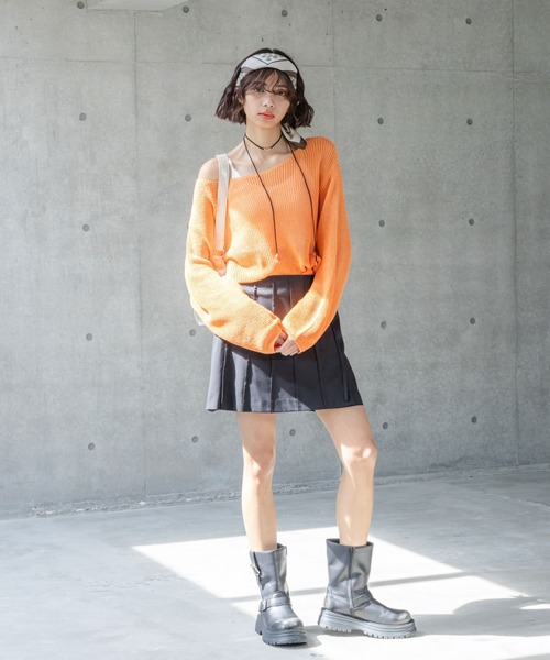 PAGEBOY（ページボーイ）の「プリーツラップミニスカート（スカート・レディース・ブラック/グレー・FREE）」の7枚目の写真