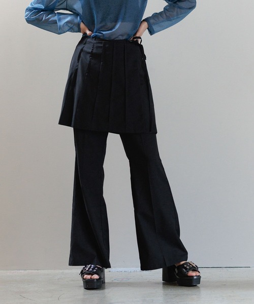 PAGEBOY（ページボーイ）の「プリーツラップミニスカート（スカート・レディース・ブラック/グレー・FREE）」の3枚目の写真