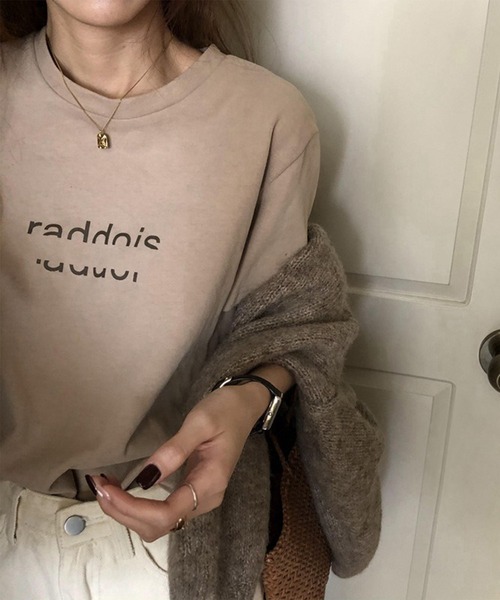 Lace Ladies(レースレディース)の「配色 ロゴプリント クルーネック 半袖 Tシャツ(Tシャツ/カットソー・レディース・ブラウン/ベージュ/ブラック・M/XL)」の3枚目の写真