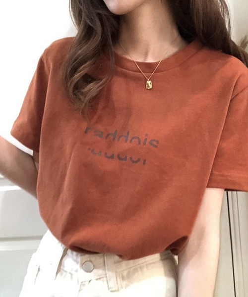 Lace Ladies(レースレディース)の「配色 ロゴプリント クルーネック 半袖 Tシャツ(Tシャツ/カットソー・レディース・ブラウン/ベージュ/ブラック・M/XL)」の2枚目の写真