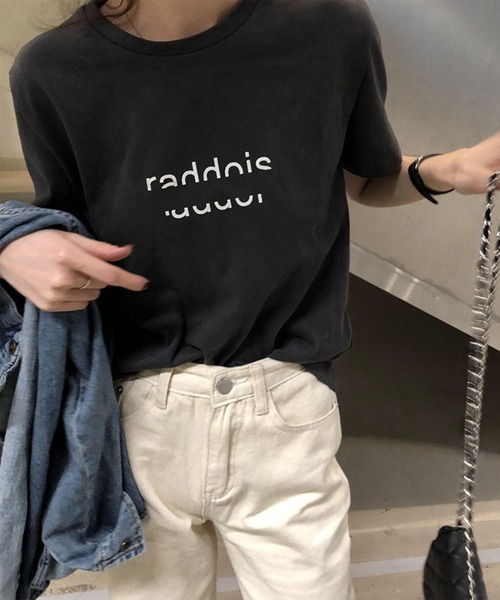 Lace Ladies(レースレディース)の「配色 ロゴプリント クルーネック 半袖 Tシャツ(Tシャツ/カットソー・レディース・ブラウン/ベージュ/ブラック・M/XL)」の4枚目の写真