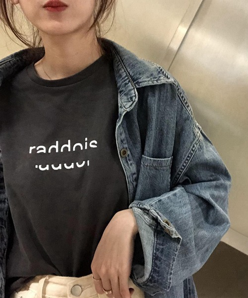 Lace Ladies(レースレディース)の「配色 ロゴプリント クルーネック 半袖 Tシャツ(Tシャツ/カットソー・レディース・ブラウン/ベージュ/ブラック・M/XL)」の5枚目の写真