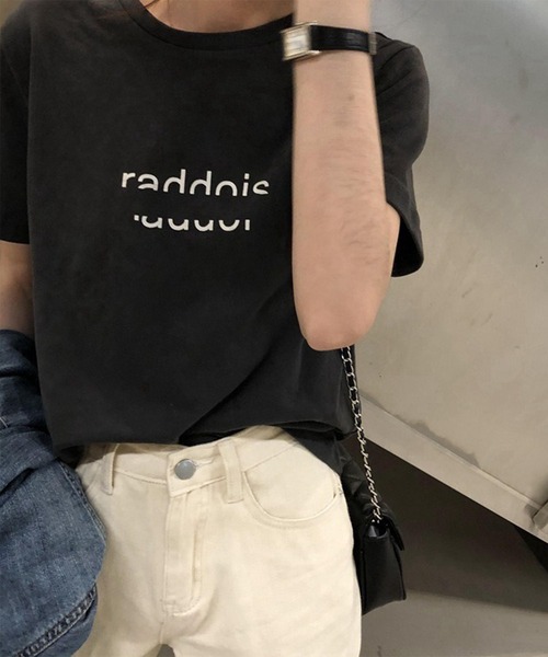 Lace Ladies(レースレディース)の「配色 ロゴプリント クルーネック 半袖 Tシャツ(Tシャツ/カットソー・レディース・ブラウン/ベージュ/ブラック・M/XL)」の7枚目の写真