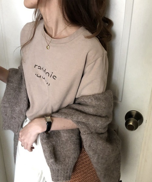Lace Ladies(レースレディース)の「配色 ロゴプリント クルーネック 半袖 Tシャツ(Tシャツ/カットソー・レディース・ブラウン/ベージュ/ブラック・M/XL)」の11枚目の写真