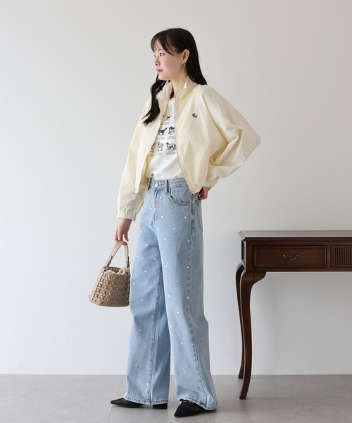 BLUEEAST（ブルーイースト）の「ワンポイント刺繍ブルゾン（ブルゾン・レディース・アイボリー/ブラック・MEDIUM）」の14枚目の写真