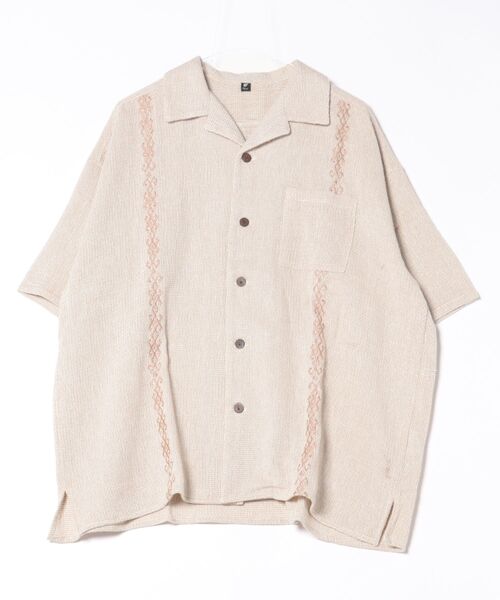 チャイハネ(チャイハネ)の「【チャイハネ】カフィーMEN'S開襟シャツ(シャツ/ブラウス・メンズ・ブラウン/ベージュ/グリーン・FREE)」の3枚目の写真