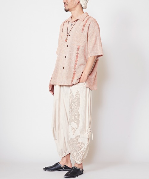 チャイハネ(チャイハネ)の「【チャイハネ】カフィーMEN'S開襟シャツ(シャツ/ブラウス・メンズ・ブラウン/ベージュ/グリーン・FREE)」の6枚目の写真