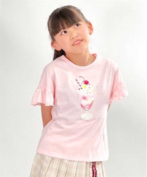 ふんわりパフェカットソー ストロベリーパフェプリントTシャツ/SweetsCollection/fint フィント