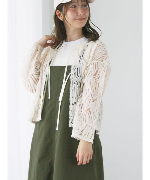 Te chichi TERRASSE(テチチテラス)の「前後2WAYチュールジャカードブラウス(シャツ/ブラウス・レディース・ブラック/チャコールグレー/オフホワイト・F)」の9枚目の写真