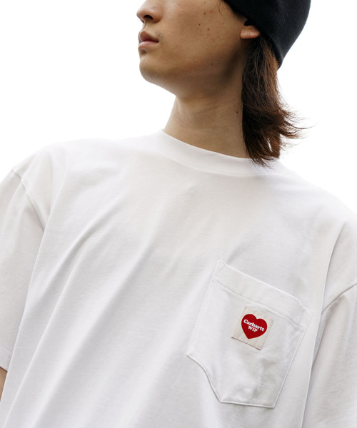 Carhartt WIP(カーハートダブリューアイピー)の「Carhartt /カーハートダブルアイピーS/S POCKET HEART T-SHIRT(Tシャツ/カットソー・メンズ・ブラック/ホワイト・LARGE/MEDIUM)」の4枚目の写真