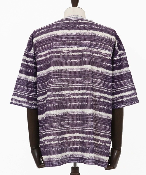 CAMBIO(カンビオ)の「mt9736- Mesh Border Tee ボーダーTシャツ(Tシャツ/カットソー・メンズ・ブラック/パープル・M/L)」の15枚目の写真