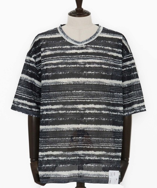 CAMBIO(カンビオ)の「mt9736- Mesh Border Tee ボーダーTシャツ(Tシャツ/カットソー・メンズ・ブラック/パープル・M/L)」の16枚目の写真