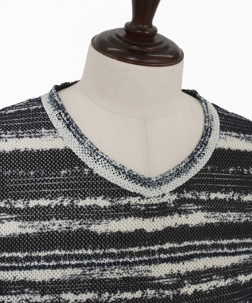 CAMBIO(カンビオ)の「mt9736- Mesh Border Tee ボーダーTシャツ(Tシャツ/カットソー・メンズ・ブラック/パープル・M/L)」の18枚目の写真