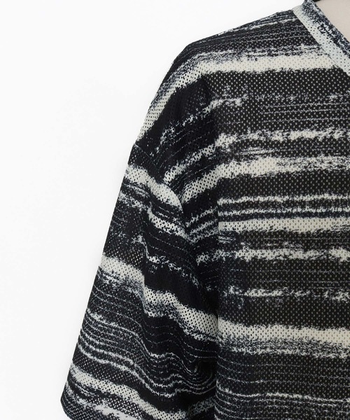 CAMBIO(カンビオ)の「mt9736- Mesh Border Tee ボーダーTシャツ(Tシャツ/カットソー・メンズ・ブラック/パープル・M/L)」の19枚目の写真