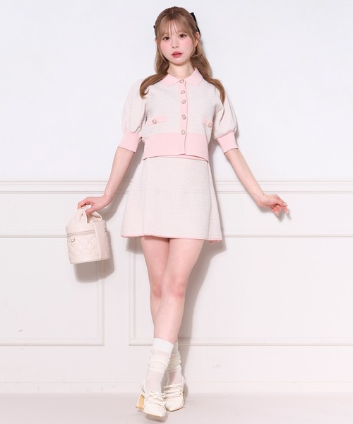 【オソロのジャケットと合わせて♡】HERMES スカート セットアップ可能】ツイードニットスカート(スカート)|apres