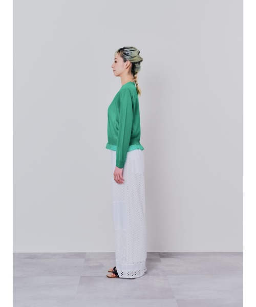 アルベロベロ　カーディガン緑　新品 サークルZIPサマーニットカーディガン la primavera online store