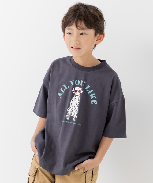 JAM & LINK(ジャムアンドリンク)の「綿100% ビッグシルエット プリント半袖Tシャツ 【リンクコーデ】(Tシャツ/カットソー・キッズ・A/B/C/D/E/F/G/H/I/J/K/L/M/N/O/P/Q/R・110cm/100cm/120cm/130cm/140cm/150cm/160cm)」の3枚目の写真