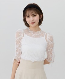REDYAZEL | ミニリボン柄シアートップス(Tシャツ/カットソー)
