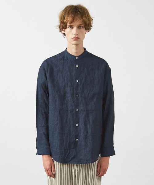 ABAHOUSE（アバハウス）の「【LUXE Linen Solaro】バンドカラー リネンシャツ（シャツ/ブラウス・メンズ・アイボリー/ホワイト/ネイビー/ピンク/ブルー・44/48/50/46）」の7枚目の写真