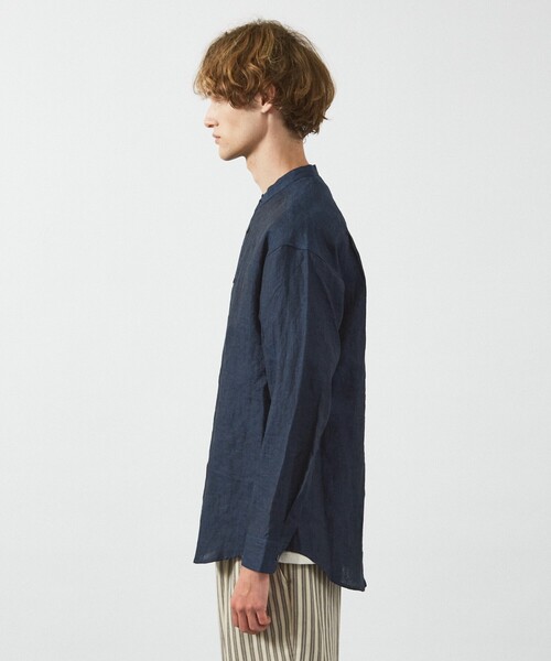 ABAHOUSE（アバハウス）の「【LUXE Linen Solaro】バンドカラー リネンシャツ（シャツ/ブラウス・メンズ・アイボリー/ホワイト/ネイビー/ピンク/ブルー・44/48/50/46）」の8枚目の写真