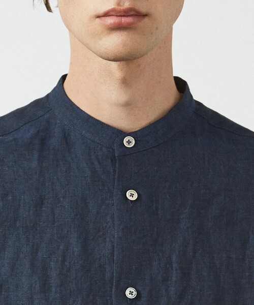 ABAHOUSE（アバハウス）の「【LUXE Linen Solaro】バンドカラー リネンシャツ（シャツ/ブラウス・メンズ・アイボリー/ホワイト/ネイビー/ピンク/ブルー・44/48/50/46）」の10枚目の写真
