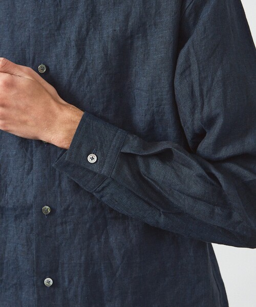 ABAHOUSE（アバハウス）の「【LUXE Linen Solaro】バンドカラー リネンシャツ（シャツ/ブラウス・メンズ・アイボリー/ホワイト/ネイビー/ピンク/ブルー・44/48/50/46）」の11枚目の写真