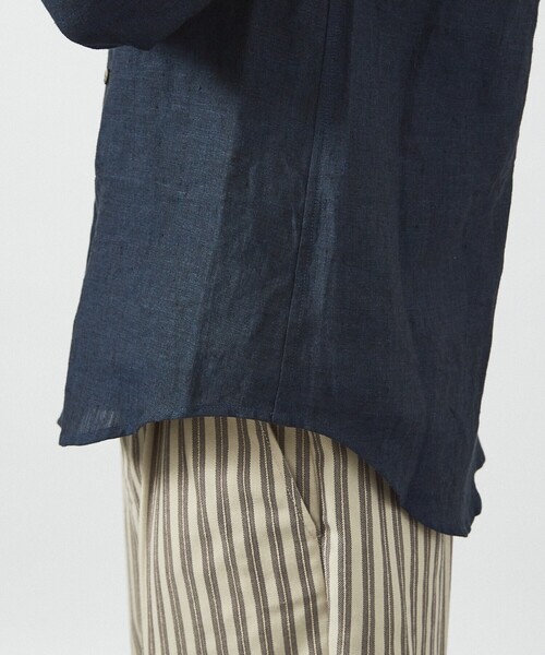 ABAHOUSE（アバハウス）の「【LUXE Linen Solaro】バンドカラー リネンシャツ（シャツ/ブラウス・メンズ・アイボリー/ホワイト/ネイビー/ピンク/ブルー・44/48/50/46）」の12枚目の写真