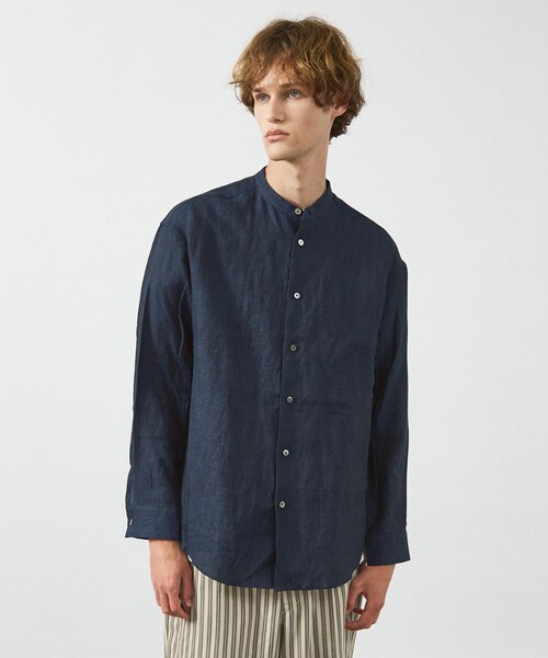 ABAHOUSE（アバハウス）の「【LUXE Linen Solaro】バンドカラー リネンシャツ（シャツ/ブラウス・メンズ・アイボリー/ホワイト/ネイビー/ピンク/ブルー・44/48/50/46）」の14枚目の写真