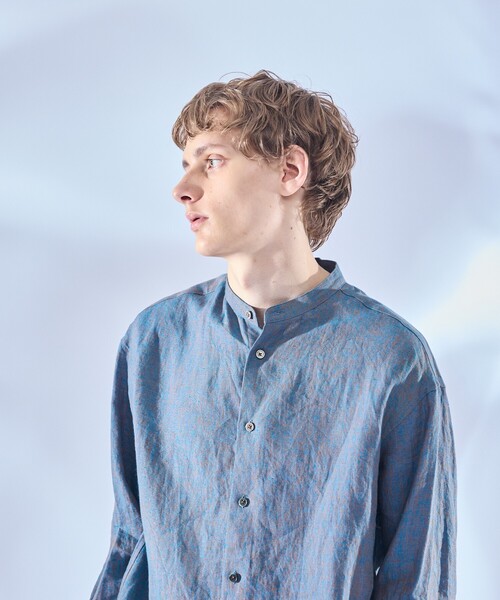 ABAHOUSE（アバハウス）の「【LUXE Linen Solaro】バンドカラー リネンシャツ（シャツ/ブラウス・メンズ・アイボリー/ホワイト/ネイビー/ピンク/ブルー・44/48/50/46）」の20枚目の写真