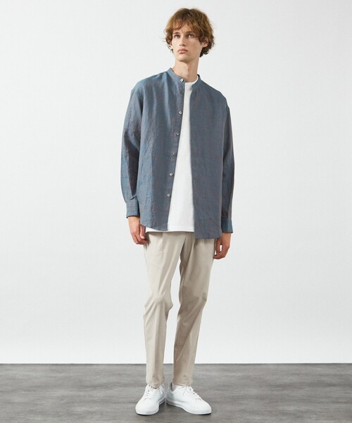 ABAHOUSE（アバハウス）の「【LUXE Linen Solaro】バンドカラー リネンシャツ（シャツ/ブラウス・メンズ・アイボリー/ホワイト/ネイビー/ピンク/ブルー・44/48/50/46）」の22枚目の写真