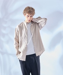 【LUXE Linen Solaro】バンドカラー リネンシャツ