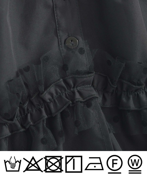 PICCIN PERLA(ピッチンペルラ)の「ドットチュールペプラムブラウス(シャツ/ブラウス・レディース・ブラック/オフホワイト・M)」の20枚目の写真