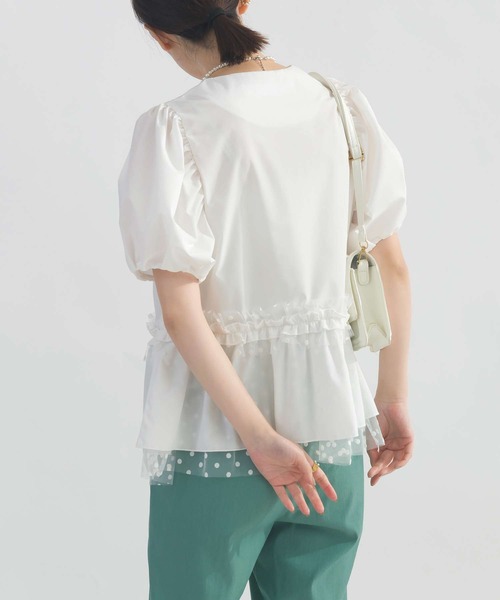 PICCIN PERLA(ピッチンペルラ)の「ドットチュールペプラムブラウス(シャツ/ブラウス・レディース・ブラック/オフホワイト・M)」の11枚目の写真